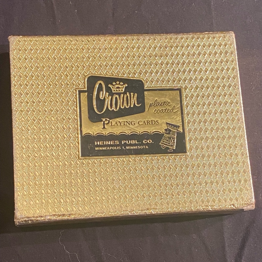 Crown Gold and Black Playing Cards Box